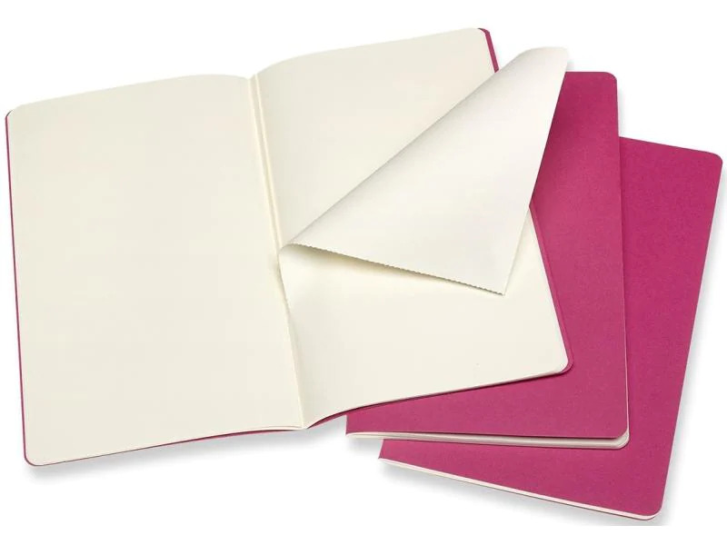 Moleskine Notizbuch A5 Blanko, Pink, 3-teilig