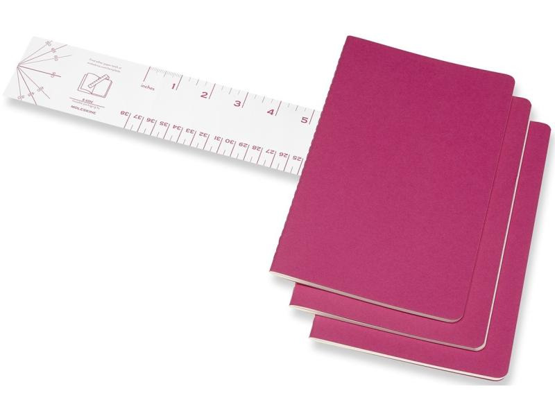 Moleskine Notizbuch A5 Blanko, Pink, 3-teilig