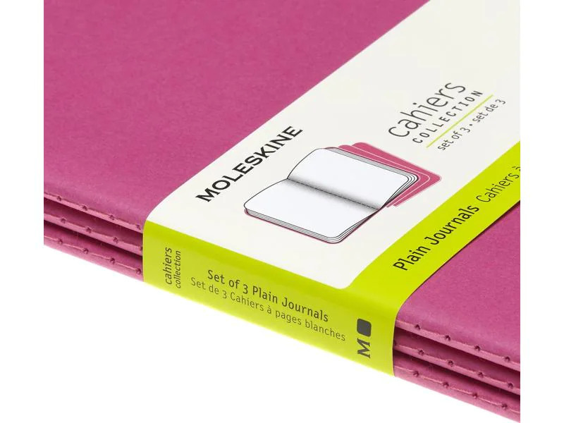 Moleskine Notizbuch A5 Blanko, Pink, 3-teilig