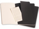 Moleskine Notizbuch A5 Blanko, Schwarz, 3-teilig