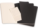 Moleskine Notizbuch A5 Kariert, Schwarz, 3-teilig