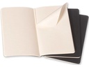 Moleskine Notizbuch A5 Liniert, Schwarz, 3-teilig