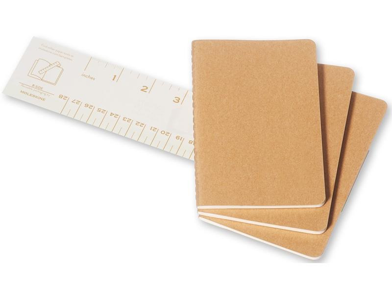 Moleskine Notizbuch A6 Blanko, Hellbraun, 3-teilig