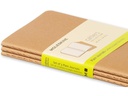 Moleskine Notizbuch A6 Blanko, Hellbraun, 3-teilig