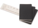 Moleskine Notizbuch A6 Blanko, Schwarz, 3-teilig