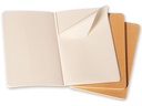 Moleskine Notizbuch A6 Liniert, Hellbraun, 3-teilig