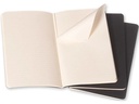 Moleskine Notizbuch A6 Liniert, Schwarz, 3-teilig