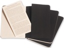 Moleskine Notizbuch A6 Liniert, Schwarz, 3-teilig