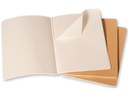 Moleskine Notizbuch XL Blanko, Hellbraun, 3er Set