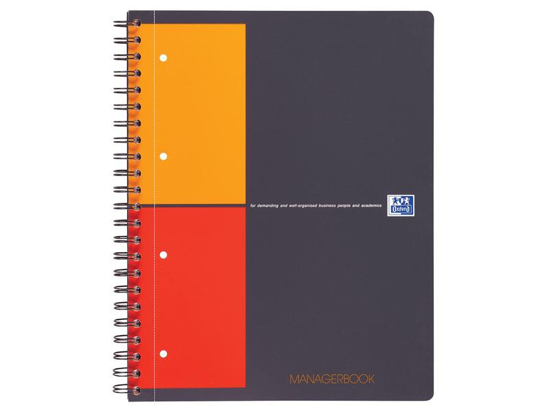 Oxford Notizbuch International Managerbook, A4 +, Liniert, Grau