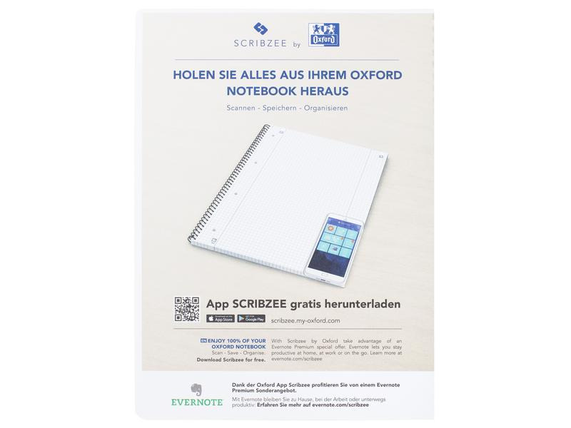 Oxford Notizheft Collegeblock Essential, A4 +, Kariert, Blau