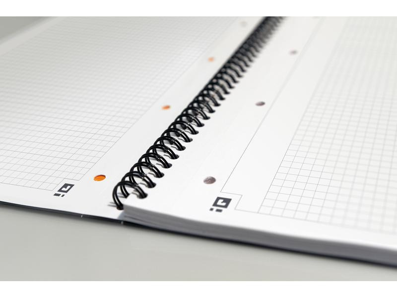 Oxford Notizheft Collegeblock International, A4 +, Kariert, Grau