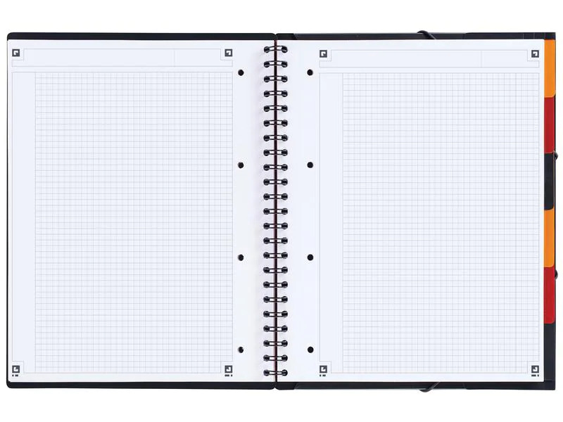 Oxford Notizheft International Organiserbook, A4 +, Kariert, Grau