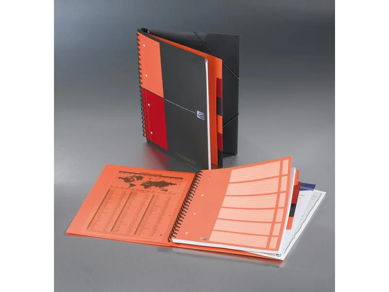Oxford Notizheft International Organiserbook, A4 +, Kariert, Grau