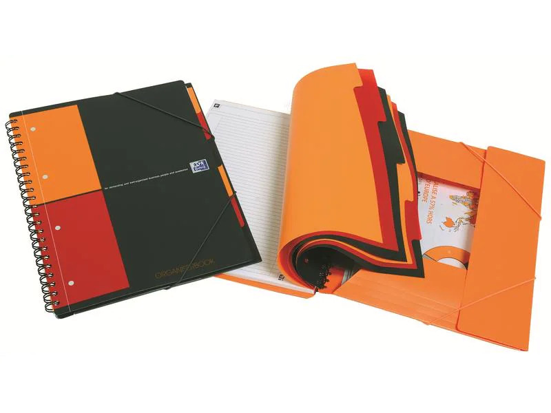 Oxford Notizheft International Organiserbook, A4 +, Liniert, Orange