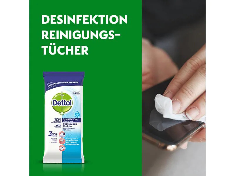 Dettol Allzweck-Reinigungstücher Desinfektion 60 Stück