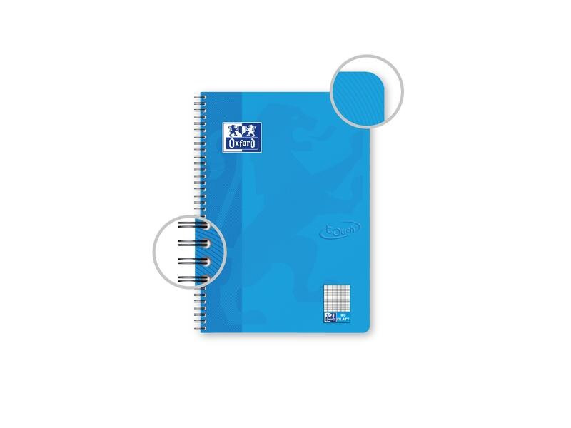 Oxford Notizheft Touch Collegeblock , B5, Kariert, Meerblau