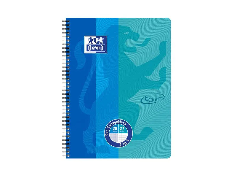 Oxford Notizheft Touch Collegeblock Duo, A4, Kariert, Meerblau