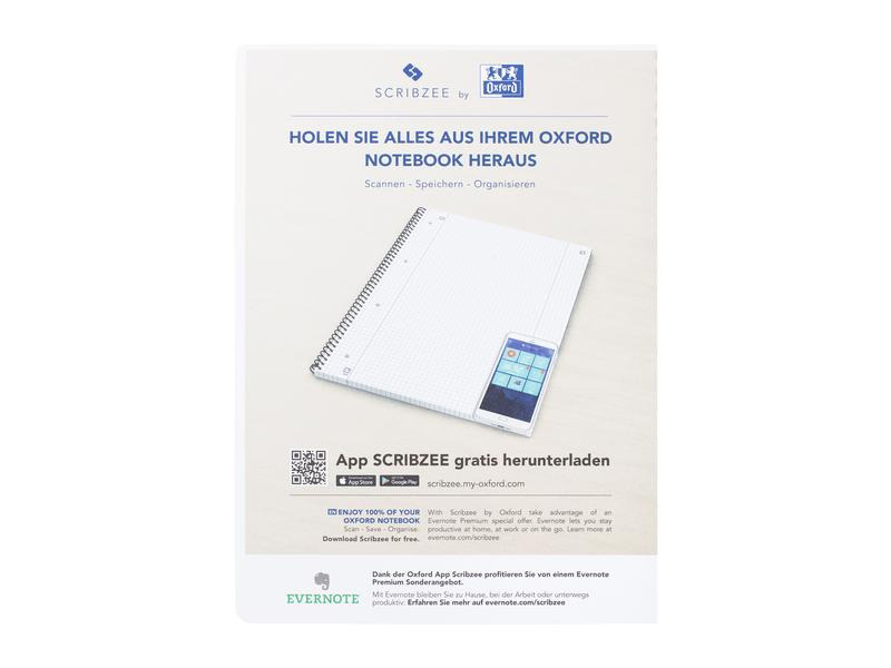 Oxford Notizheft Touch Collegeblock Duo, A4, Kariert, Meerblau