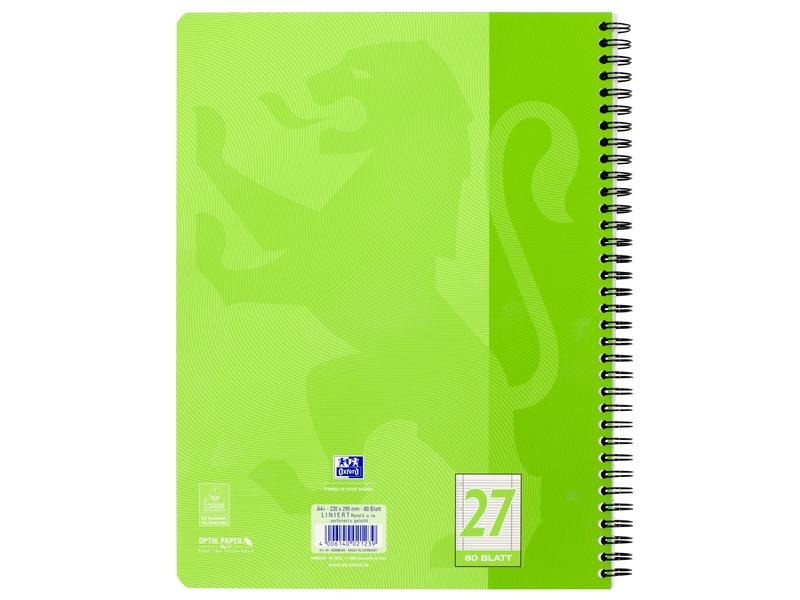 Oxford Notizheft Touch Collegeblock L27, A4 +, Liniert, Grün