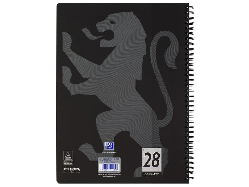 Oxford Notizheft Touch Collegeblock L28, A4 +, Kariert, Schwarz
