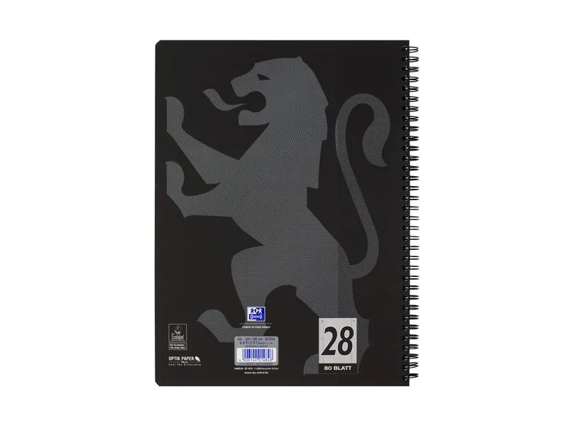 Oxford Notizheft Touch Collegeblock L28, A4 +, Kariert, Schwarz