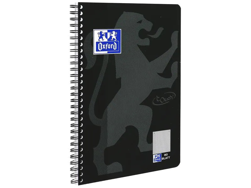 Oxford Notizheft Touch Collegeblock L28, B5, Kariert, Schwarz