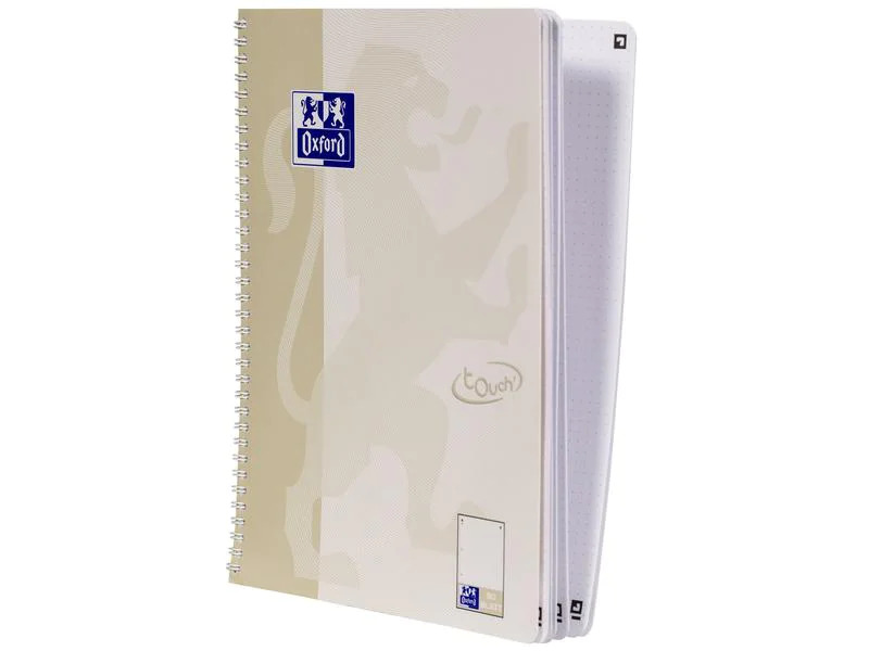 Oxford Notizheft Touch Collegeblock, A4 +, Dot, Sand