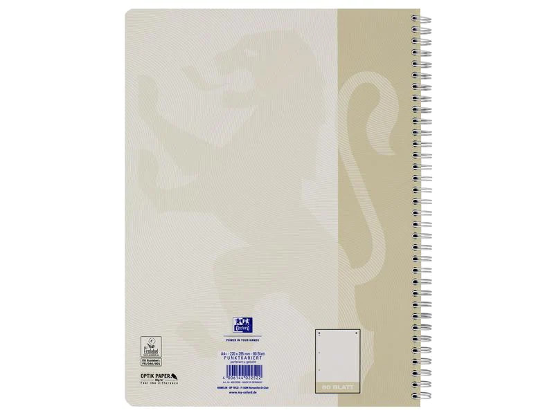 Oxford Notizheft Touch Collegeblock, A4 +, Dot, Sand