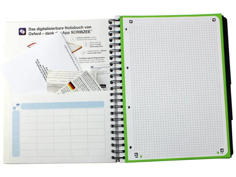 Oxford Notizheft Touch Collegeblock, A4 +, Kariert, Himbeer