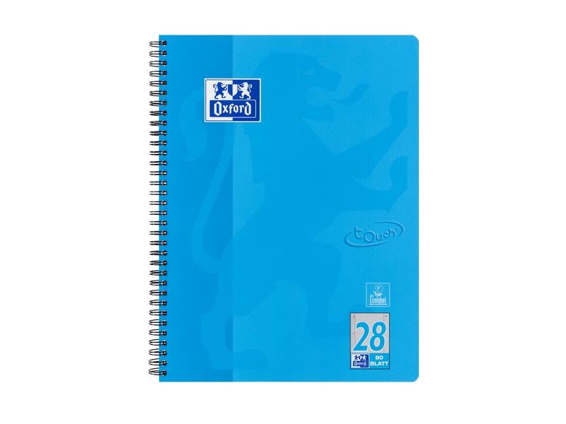 Oxford Notizheft Touch Collegeblock, A4, Kariert, Meerblau