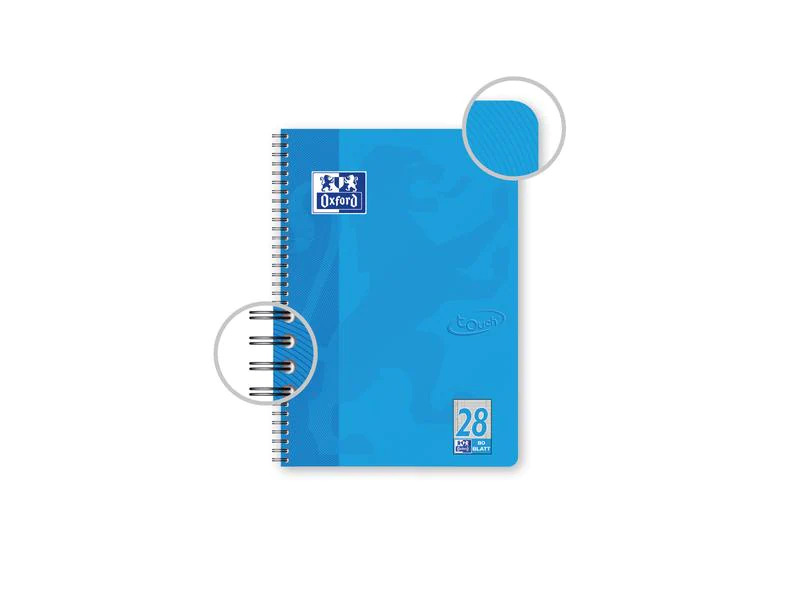 Oxford Notizheft Touch Collegeblock, A4, Kariert, Meerblau