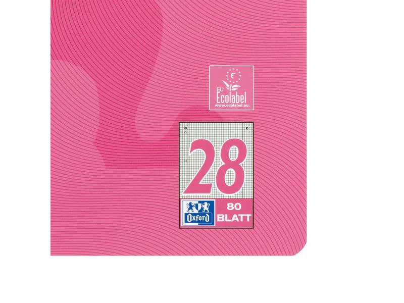 Oxford Notizheft Touch Collegeblock, A4, Kariert, Rosa