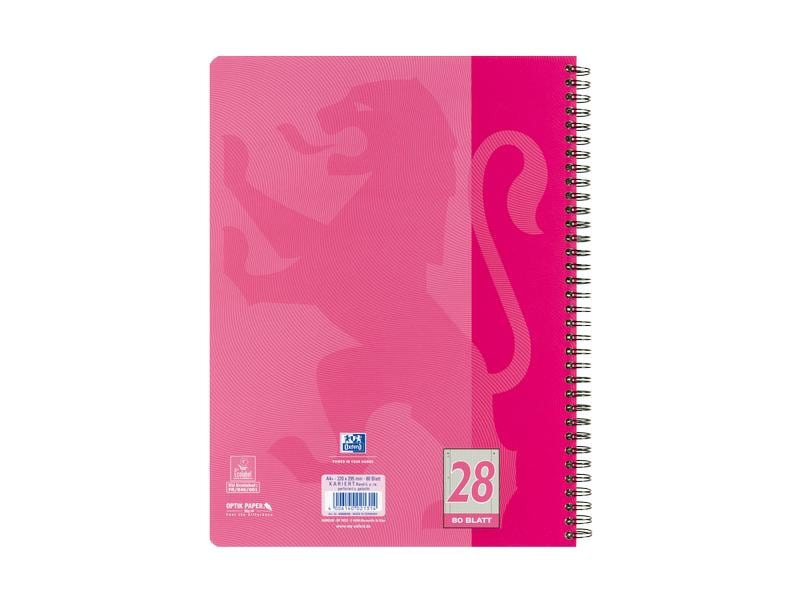 Oxford Notizheft Touch Collegeblock, A4, Kariert, Rosa