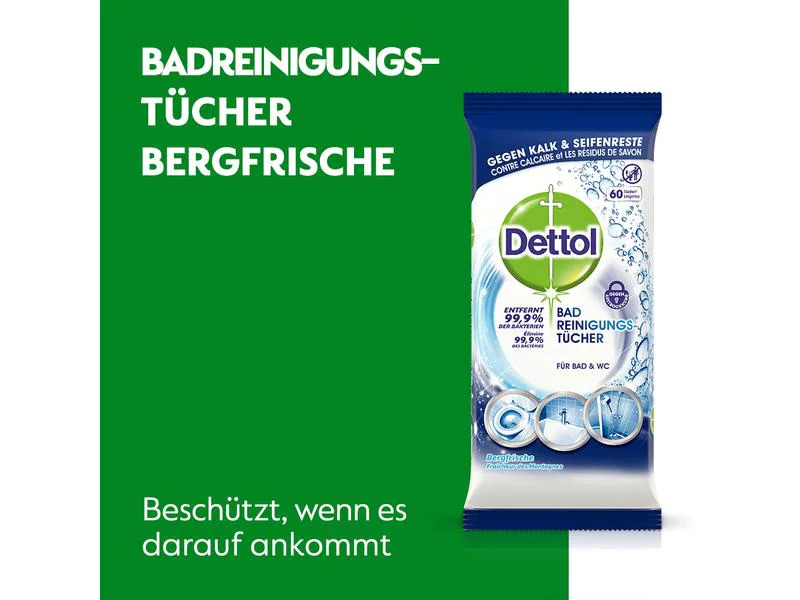 Dettol Badreiniger Tücher Bergfrische 60 Stück