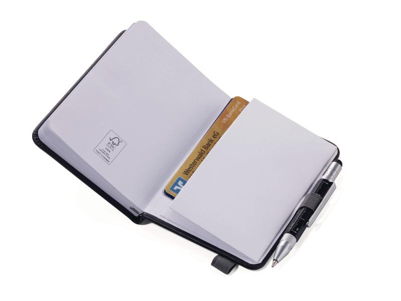 Troika Notizbuch LILIPAD+LILIPUT A7, Blanko, Grau