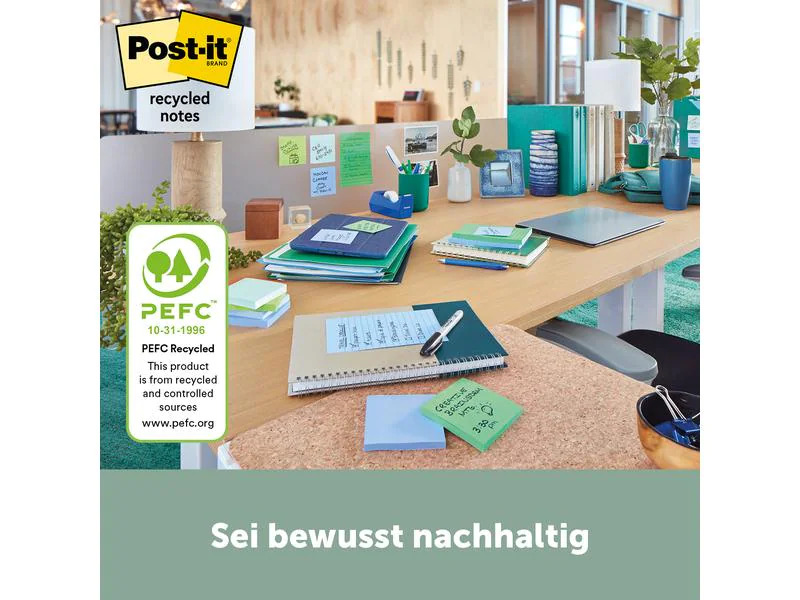 3M Notizzettel Post-it Green Notes 7.6 cm x 7.6 cm