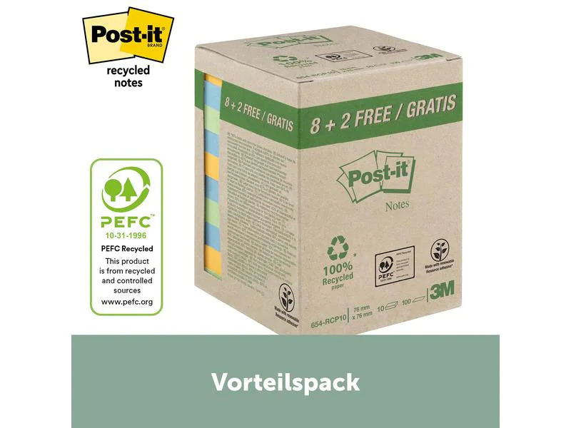3M Notizzettel Post-it Green Notes 7.6 cm x 7.6 cm