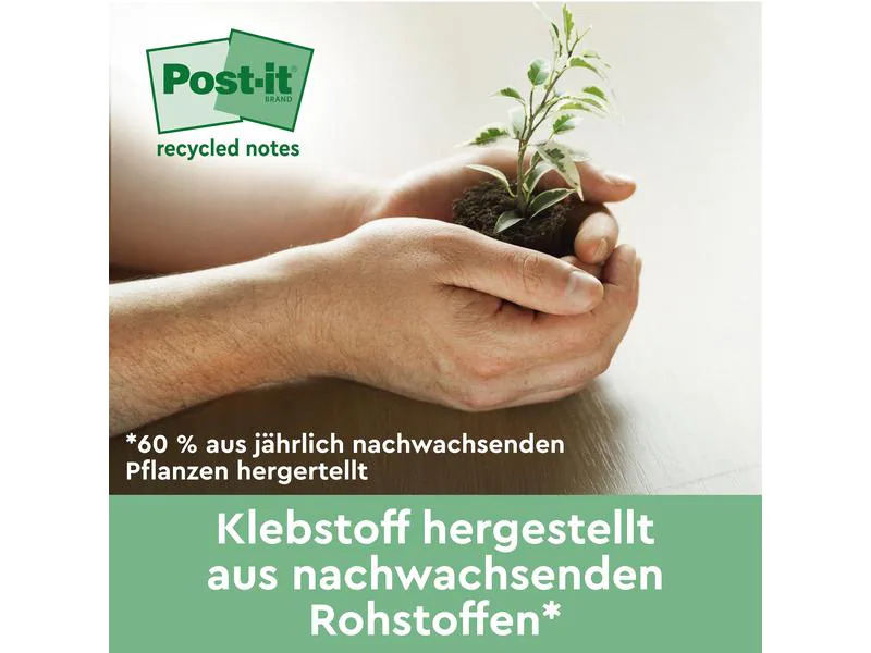 3M Notizzettel Post-it Green Notes Gelb, 7.6 cm x 7.6 cm