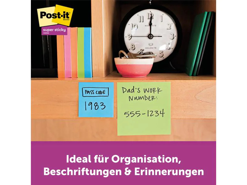 3M Notizzettel Post-it Super Sticky 7.6 cm x 7.6 cm