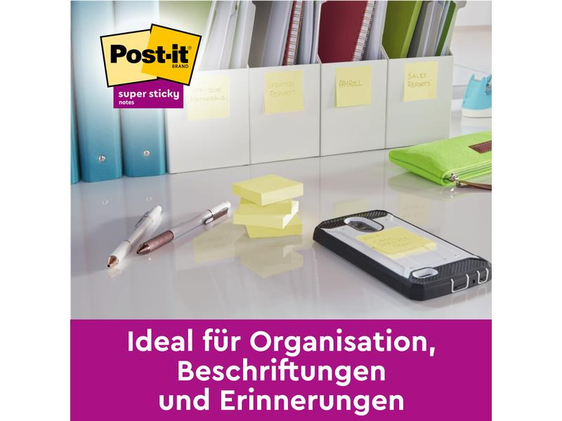 3M Notizzettel Z-Notes Super Sticky Gelb 7.6 cm x 7.6 cm
