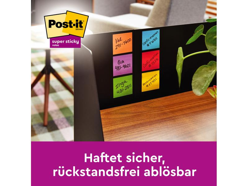 3M Notizzettel Z-Notes Super Sticky Mehrfarbig, 7.6 x 7.6 cm
