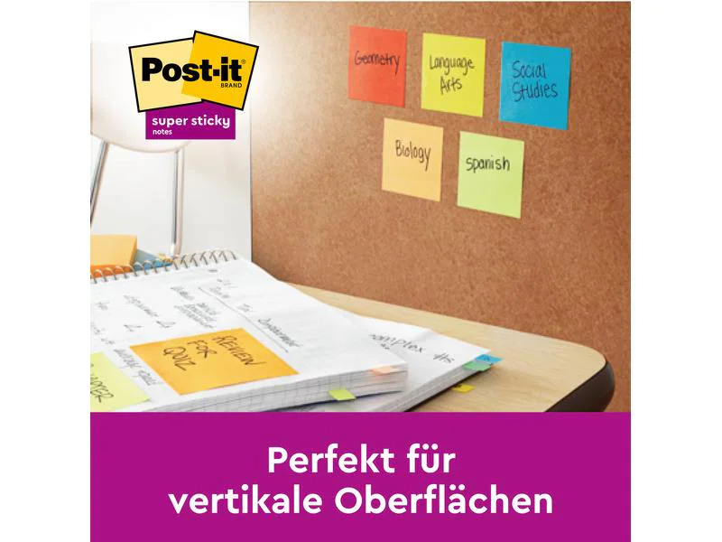 3M Notizzettel Z-Notes Super Sticky Mehrfarbig, 7.6 x 7.6 cm