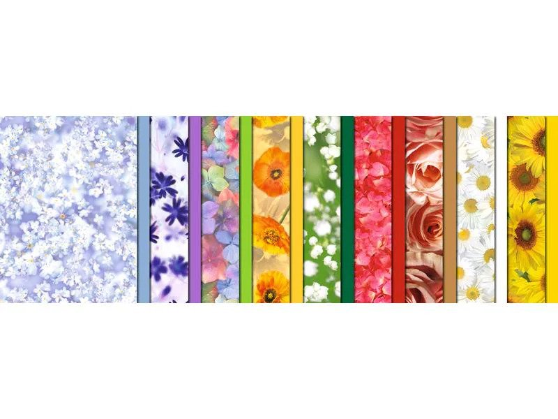 URSUS Transparentpapier Flora A4, 115 g/m²,  18 Stück, Mehrfarbig