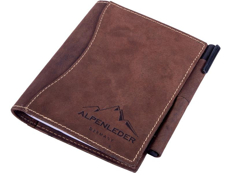 Alpenleder Notizbuch Goethe A6, liniert, Büffelleder braun