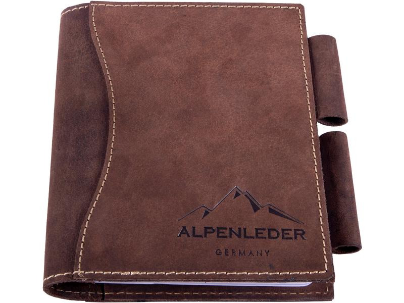 Alpenleder Notizbuch Goethe A6, liniert, Büffelleder braun