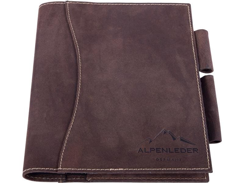 Alpenleder Notizbuch Schiller A5, liniert, Büffelleder braun