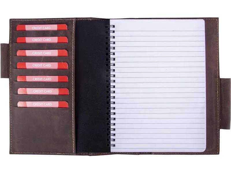 Alpenleder Notizbuch Schiller A5, liniert, Büffelleder braun