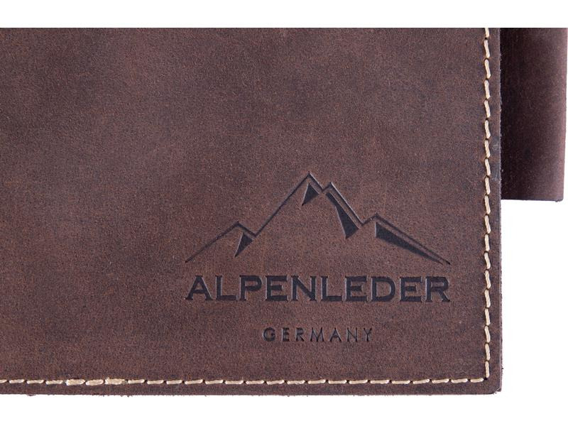 Alpenleder Notizbuch Schiller A5, liniert, Büffelleder braun