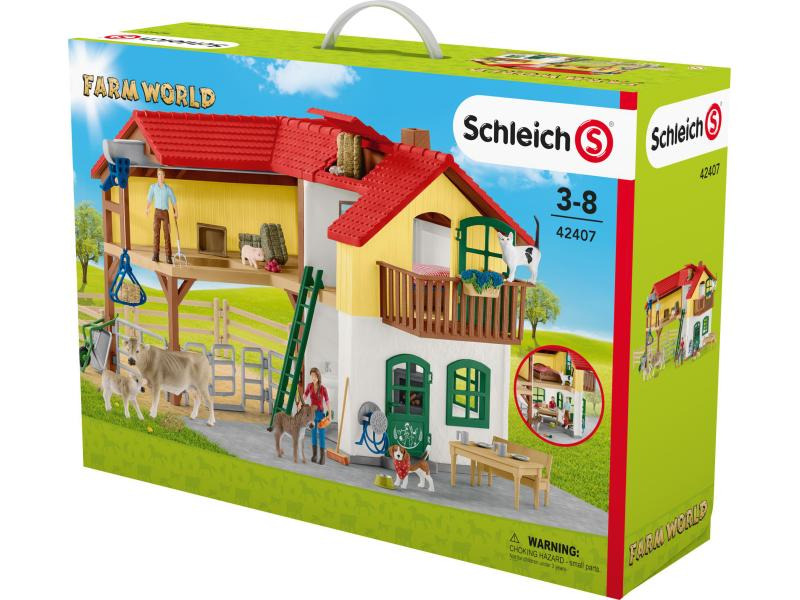 Schleich Spielfigurenset Farm World Bauernhaus mit Stall